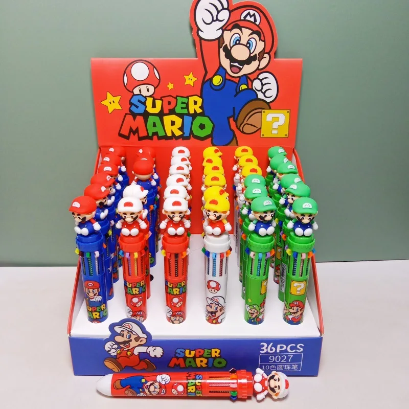 10 Color Super Mario Ball Gel Pen Anime Fun Cute Student 0.5mm School Stationery Writing Pen Office Supplies Back To School Gift