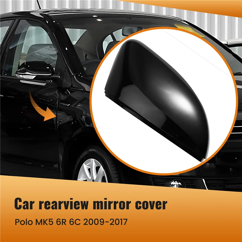 

Rearview Side Mirror Cover Caps Shell Replacement For VW Polo MK5 5 6R 6C 2009-2017