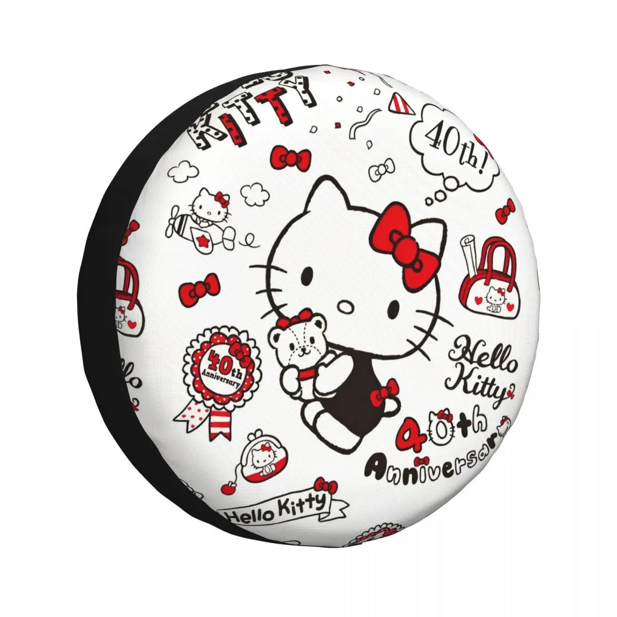 

Hello Kitty Kawaill Cat Spare Tire Cover Car Wheel Cover Waterproof Universal Fit for Off-Road Vehicle