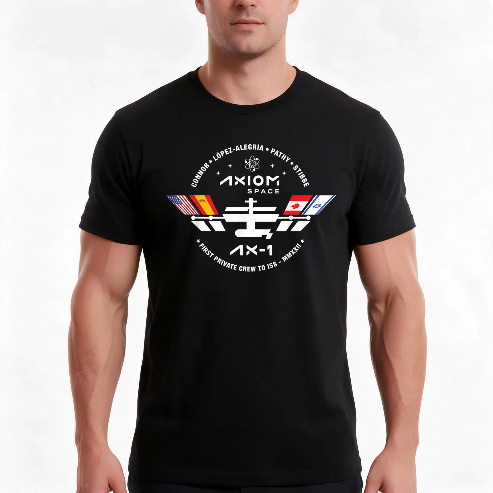 AXIOM Ax-1 Mission Patch Dragon Falcon ISS Space Launch Day T-Shirt Summer Casual Cotton Tee Oversized Streetwear Tops