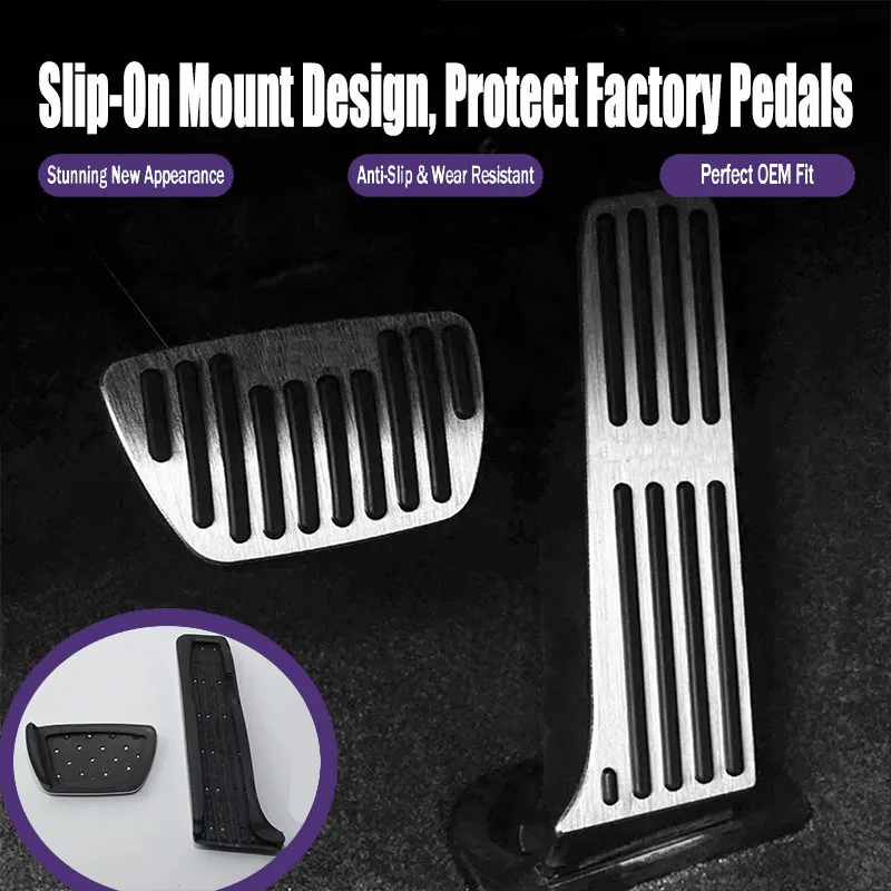 Car Foot Pedal Pad Anti-Slip Wear Resistant Pedal Covers Compatible with Toyota RAV4 XA50 & Highlander XU70 Hybrid
