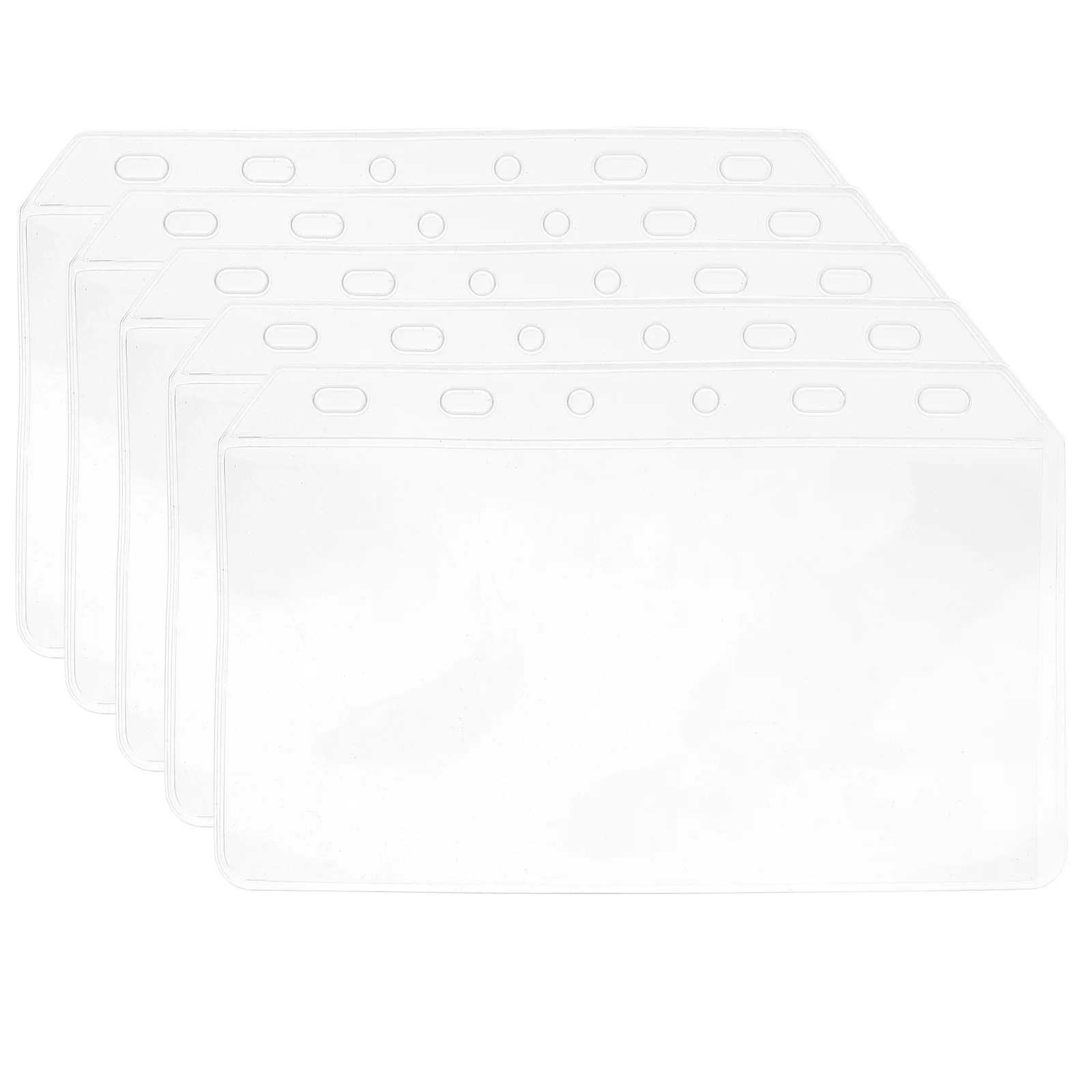 5Pcs Binder Pockets Lightweight PVC Refillable Loose Leaf Bags Document Organizer Notebook Folder for Work School Storage