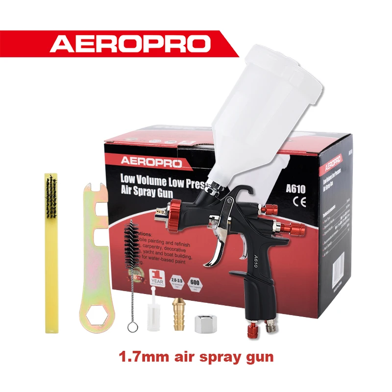 AEROPRO A610 LVLP Spray Gun Low Overspray For Car Painting 1.3 1.4 1.5 1.7 2.0 2.5mm Nozzle Kit Pneumatic Spray Gun Air Tool image 3