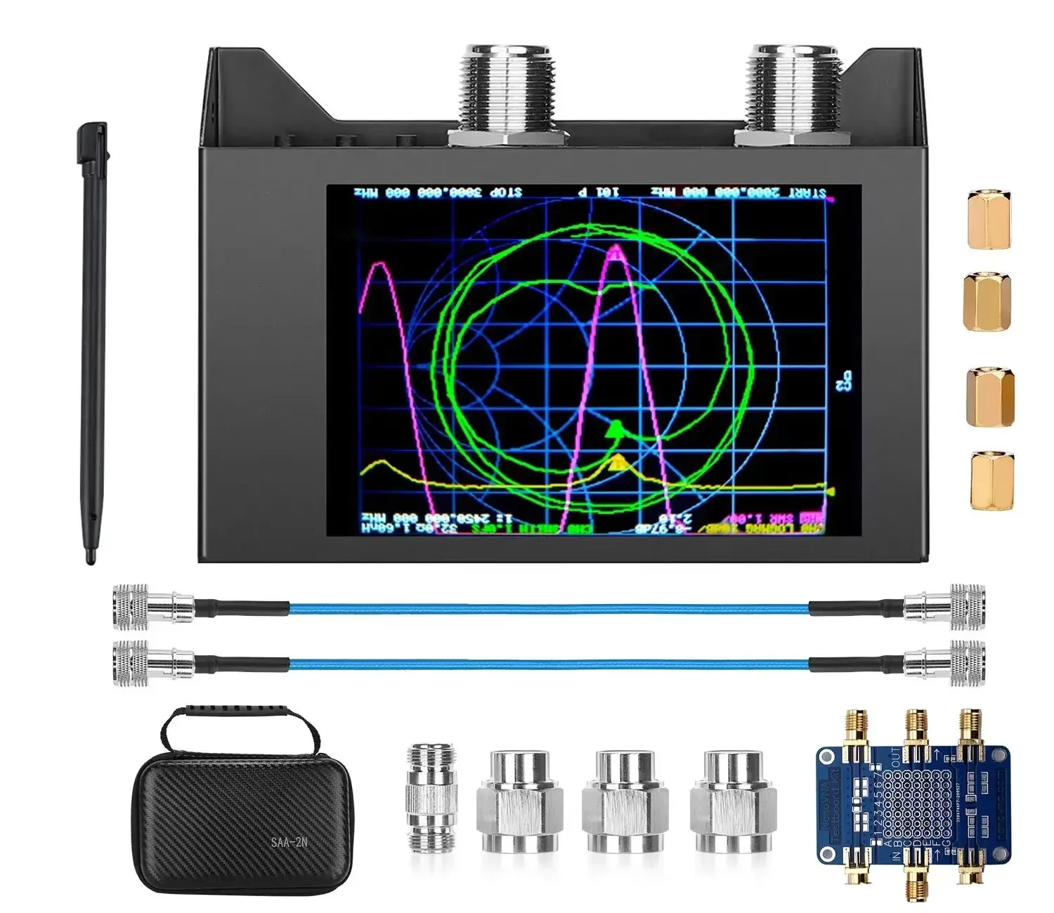 Vector Network Analyzer Kit 4.0 Inch Screen 3G SAA-2N NanoVNA V2 Antenna Analyzer Shortwave HF VHF UHF & Nanovna Testboard Kit