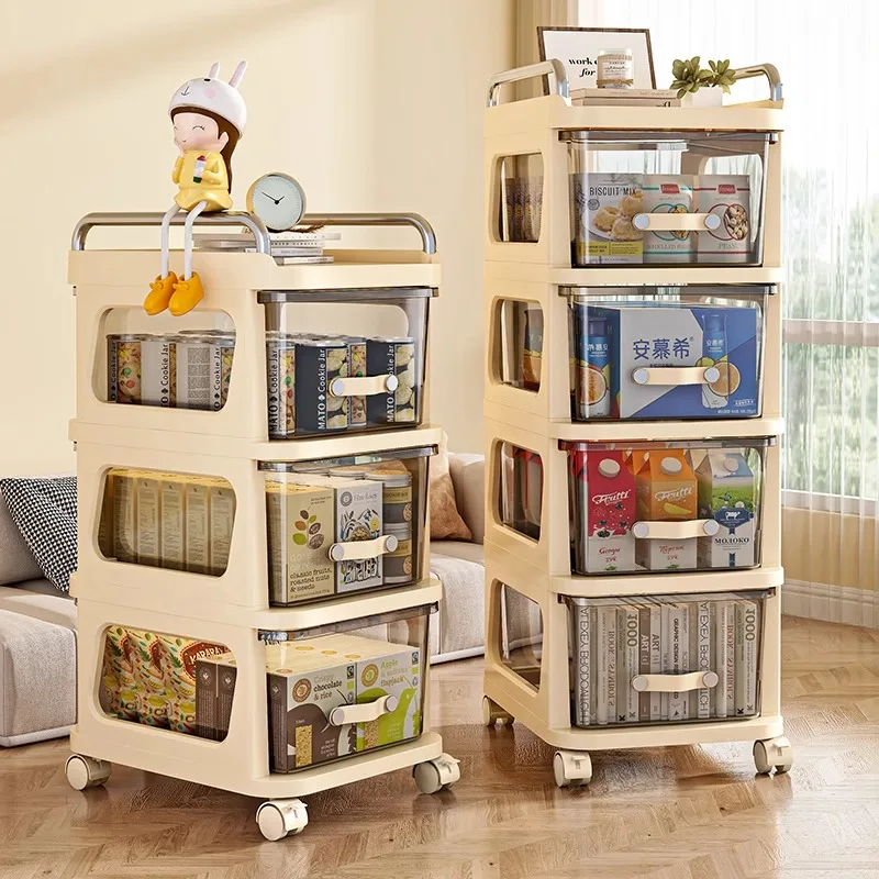 

Japanese Snack Cart Shelf Baby Products Storage Cabinet Rack Living Room Wheeled Storage Box Toy Storage Rack