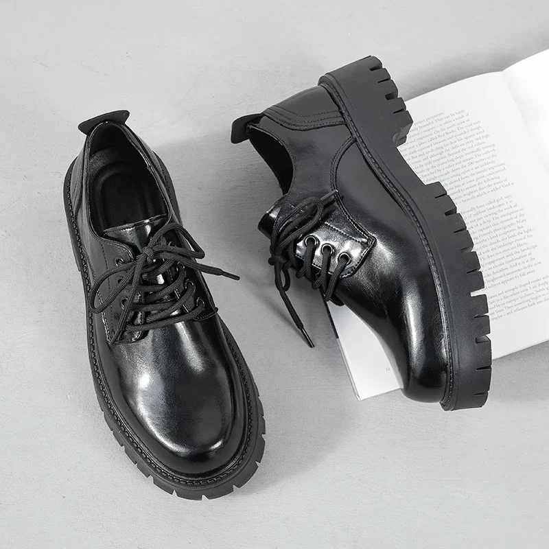 

High Quality Men's Waterproof and Anti Slip Round Toe Casual Business Shoe Non-slip Fashionable Wedding Formal Shoes Solid Color