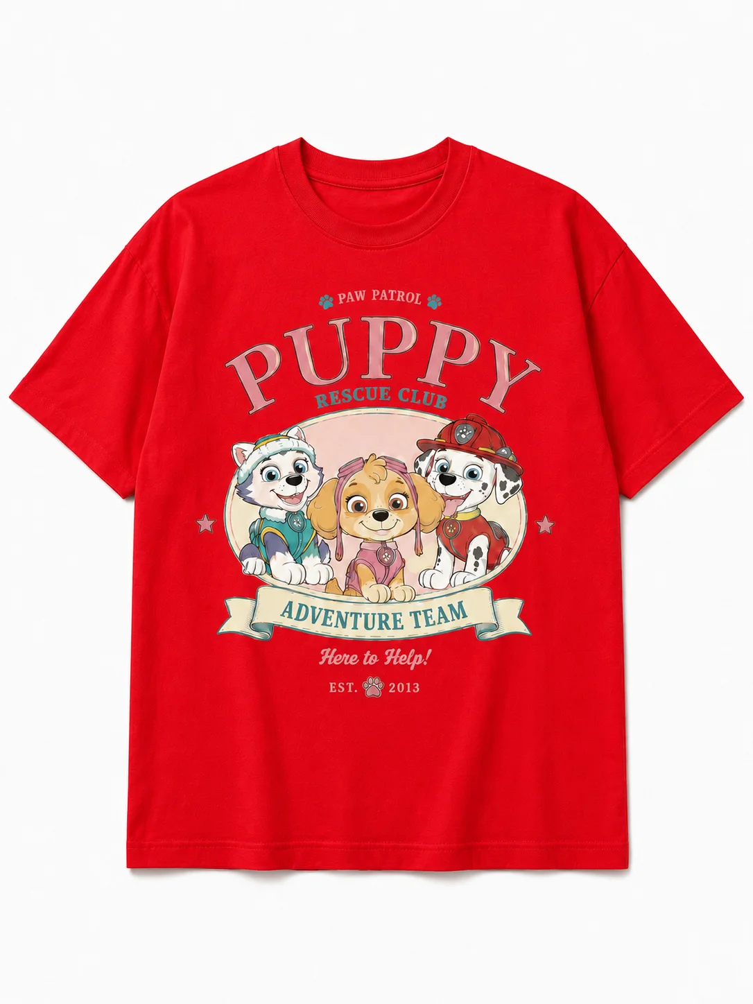 Paw Patrol Chase Damen-Grafik-T-Shirt "POWER!" "Bereit für den Einsatz" Weißes Unisex-T-Shirt mit Rundhalsausschnitt, kurzen Ärmeln und Brustdruck – Detail 8