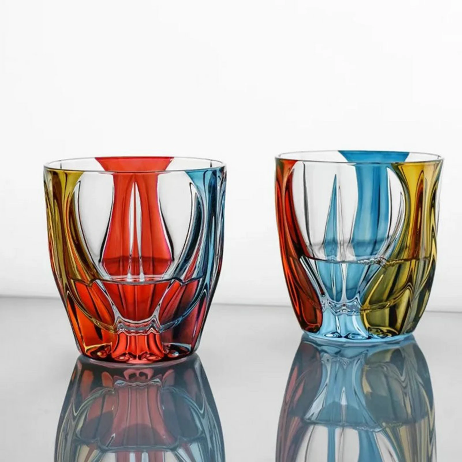 

Wine Colorful Crystal Glass Cup Unique Design Cup Transparent Glass Cups for Friends Family Coworkers Gifts