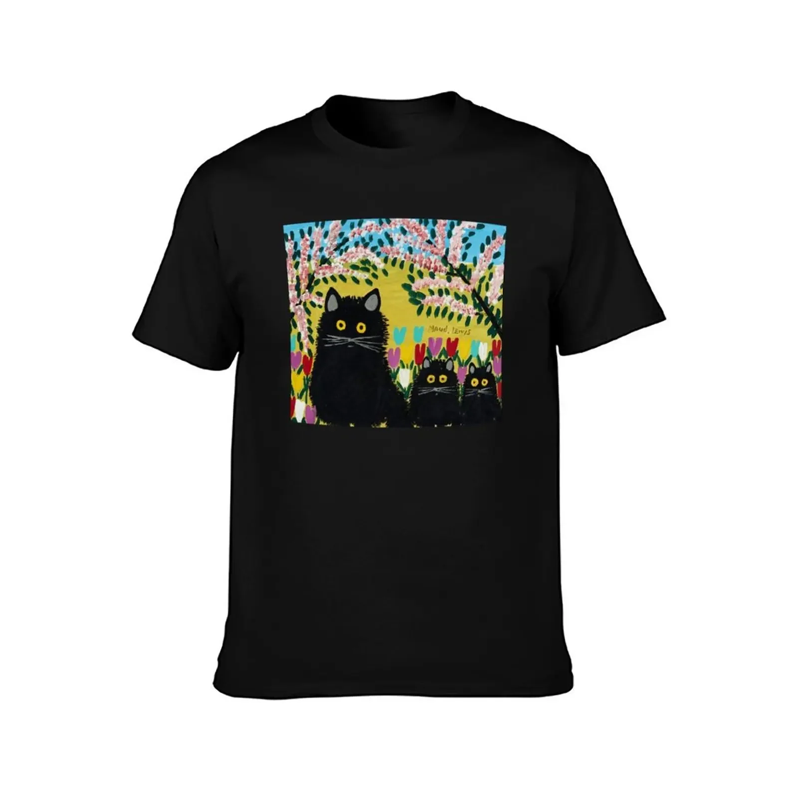 Three Black Cats - Maud Lewis T-Shirt rapper graphic tees customizeds oversized mens big and tall t shirts