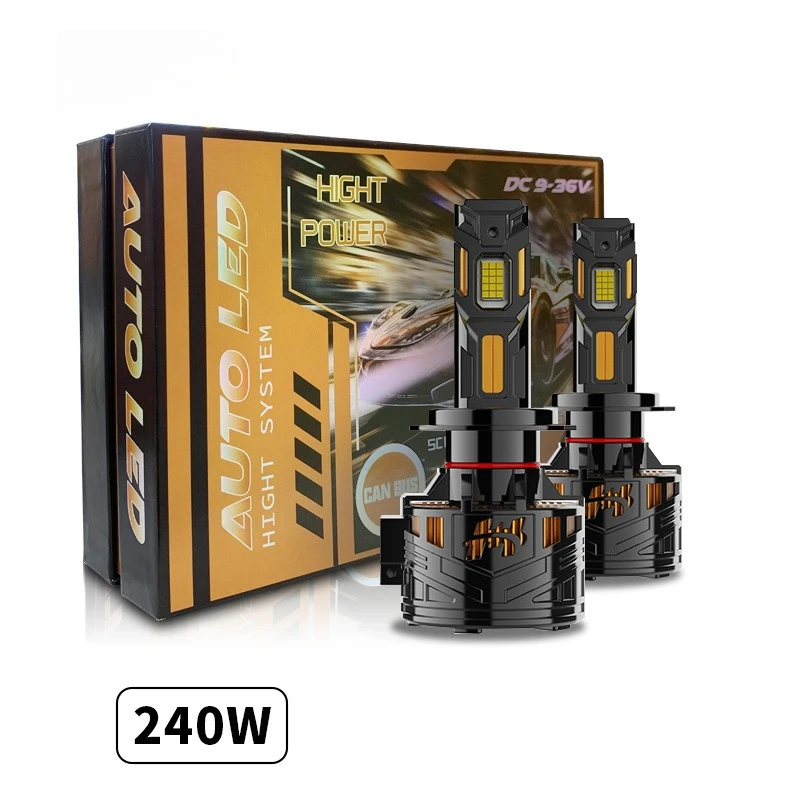 

2025 супер яркие автомобильные светодиодные фонари R5, 240 Вт, 30000 лм, шесть медных трубок, прожектор дальнего света, модернизированные автомобильные аксессуары