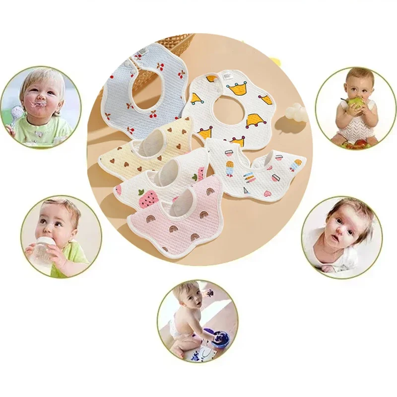 Babadores de bebê à prova dwaterproof água alimentação 360 graus babador de seis camadas bebê crianças algodão lavagem gaze saliva toalha babadores itens do bebê baberos bebe 0-1y