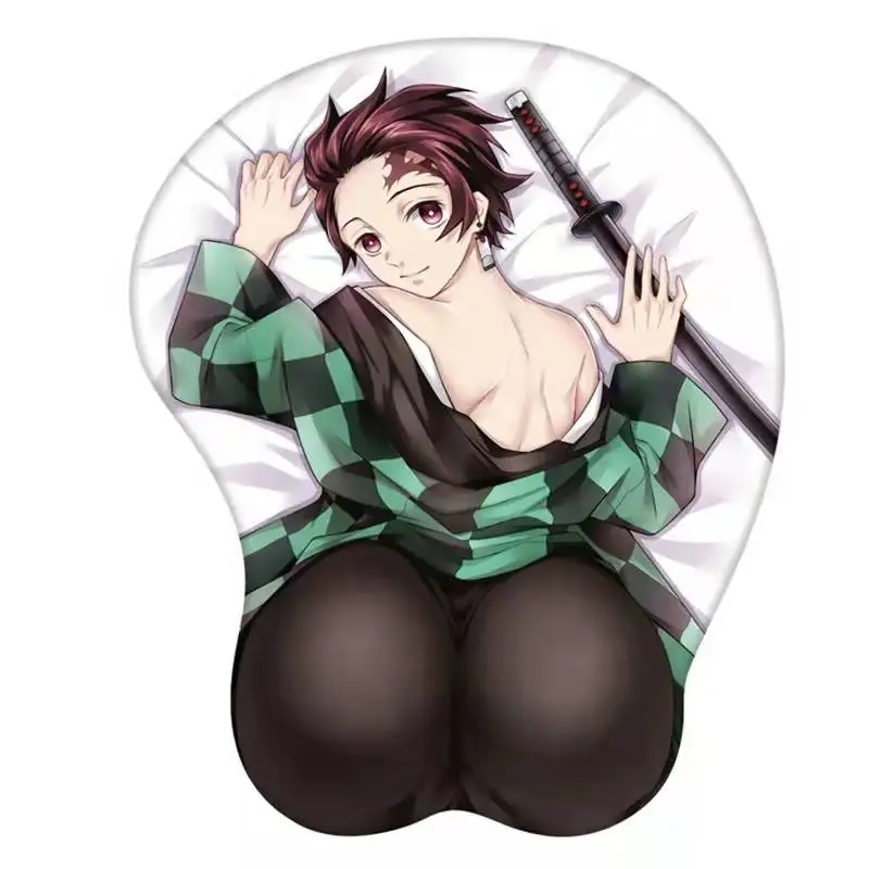 Kimetsu Yaiba Shinobu Nezuko Mitsuri Gamer Anime Sexy Mouse Pad Cute Manga Ass poggiapolsi 3D Oppai tappetino in Gel di Silicone Mousepad