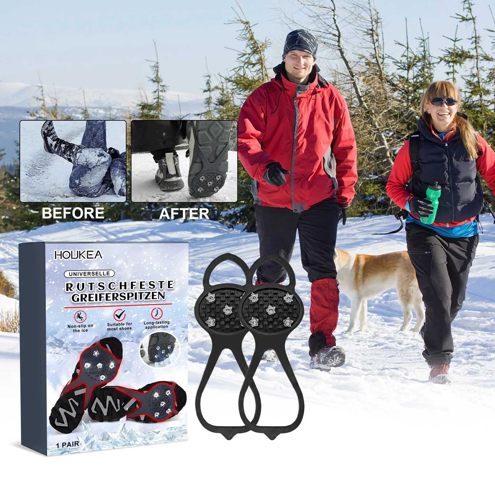 

Non-slip ice claw shoe covers outdoor ice claw snow shoe covers hiking sports fall prevention easy to put on and take off