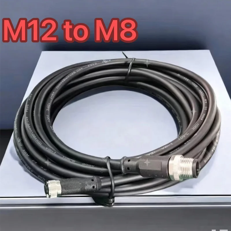 Кабель-удлинитель для датчиков M12 на M8, 4-контактный, с авиационным разъемом (папа-мама), водонепроницаемый провод, 3-контактный, двусторонний шнур M12 на M8