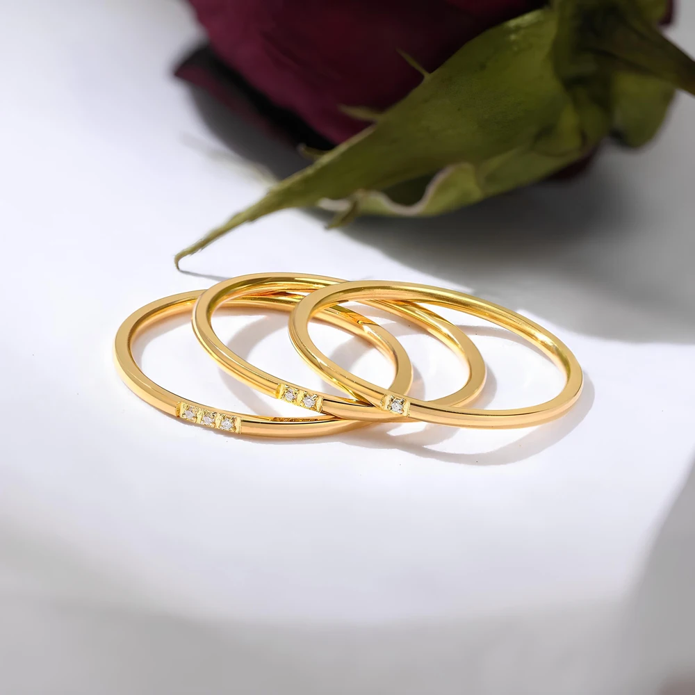 New Trendy AAA+ Cubic Zirconia Finger Rings For Women Wholesale Fashion Stainless Steel Bulk Jewelry Punk Accessories 2025 image 4