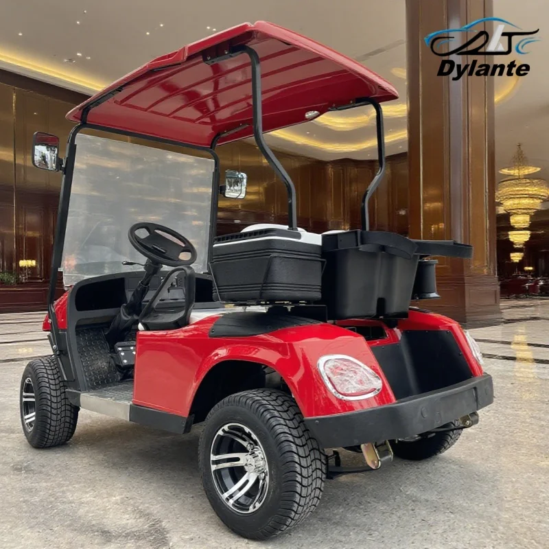 

Одобренная CE 4-колесная 2-местная электрическая тележка для гольфа, электрическая тележка для гольфа с резервной камерой с литиевой батареей 72 В