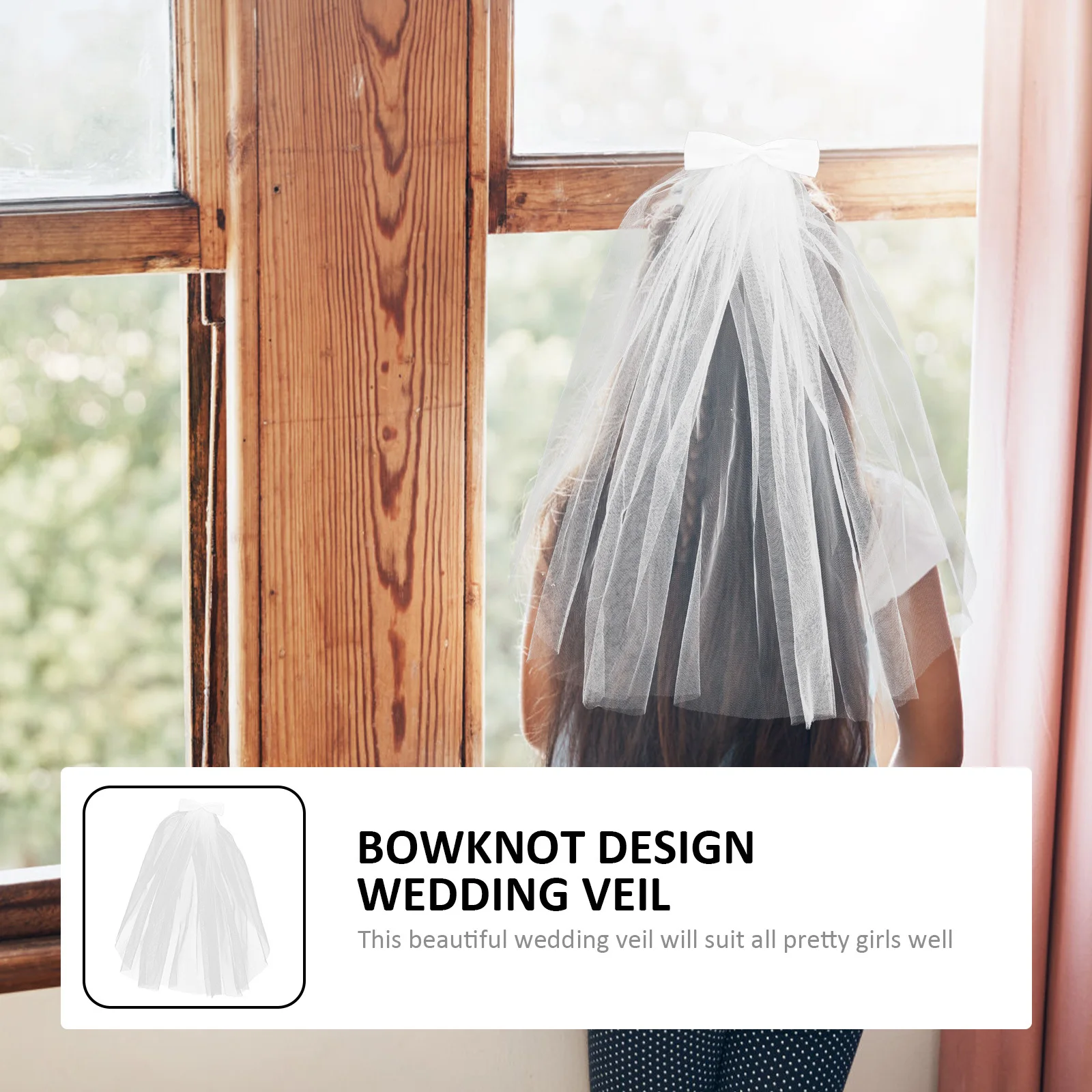 1 قطعة حجاب الزفاف Bowknot التفاصيل-إكسسوارات الشعر المقاومة مثالية لحفلات الزفاف صور الدعامة #1