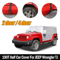 Silver Car Cab Covers for Jeep Wrangler JK JL TJ Hardtop 2/4 Doors 2007-2021 Outdoor 190T Oxford Half Protector Cover