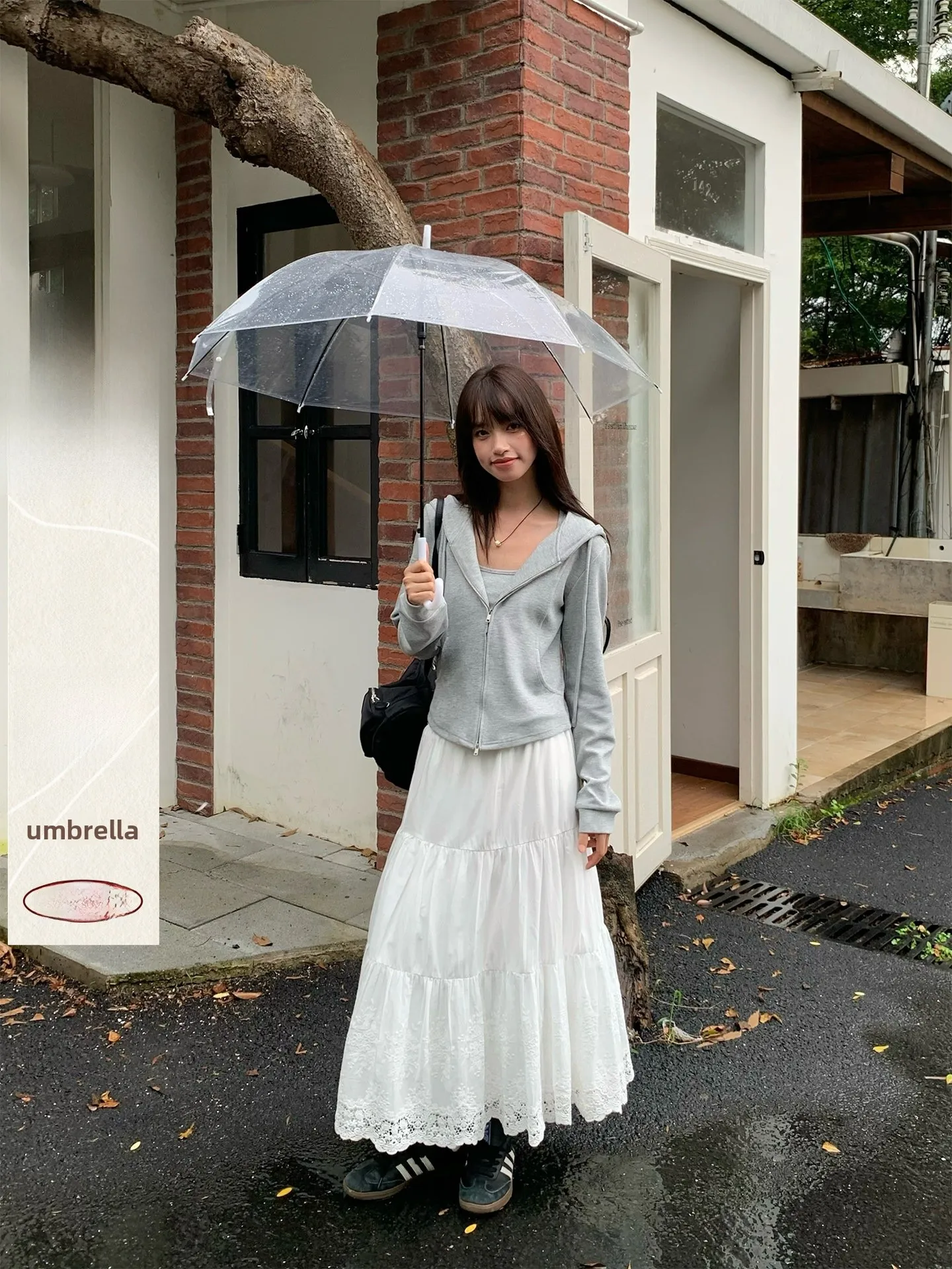 

Princ Sle Long Lace Hollow out Skirt Women's Knee-Length f Skirt Cotton Material Loose Fit Cake Skirt Autumn New Arrival