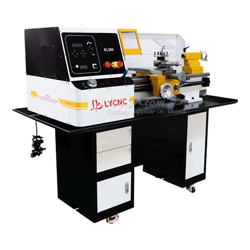 EL250/300 Tornio domestico automatico di precisione per metalli Personalizzato Piccolo semplice Programmazione CNC Tornio Trapano Presse 1.5KW 2.2KW Motore