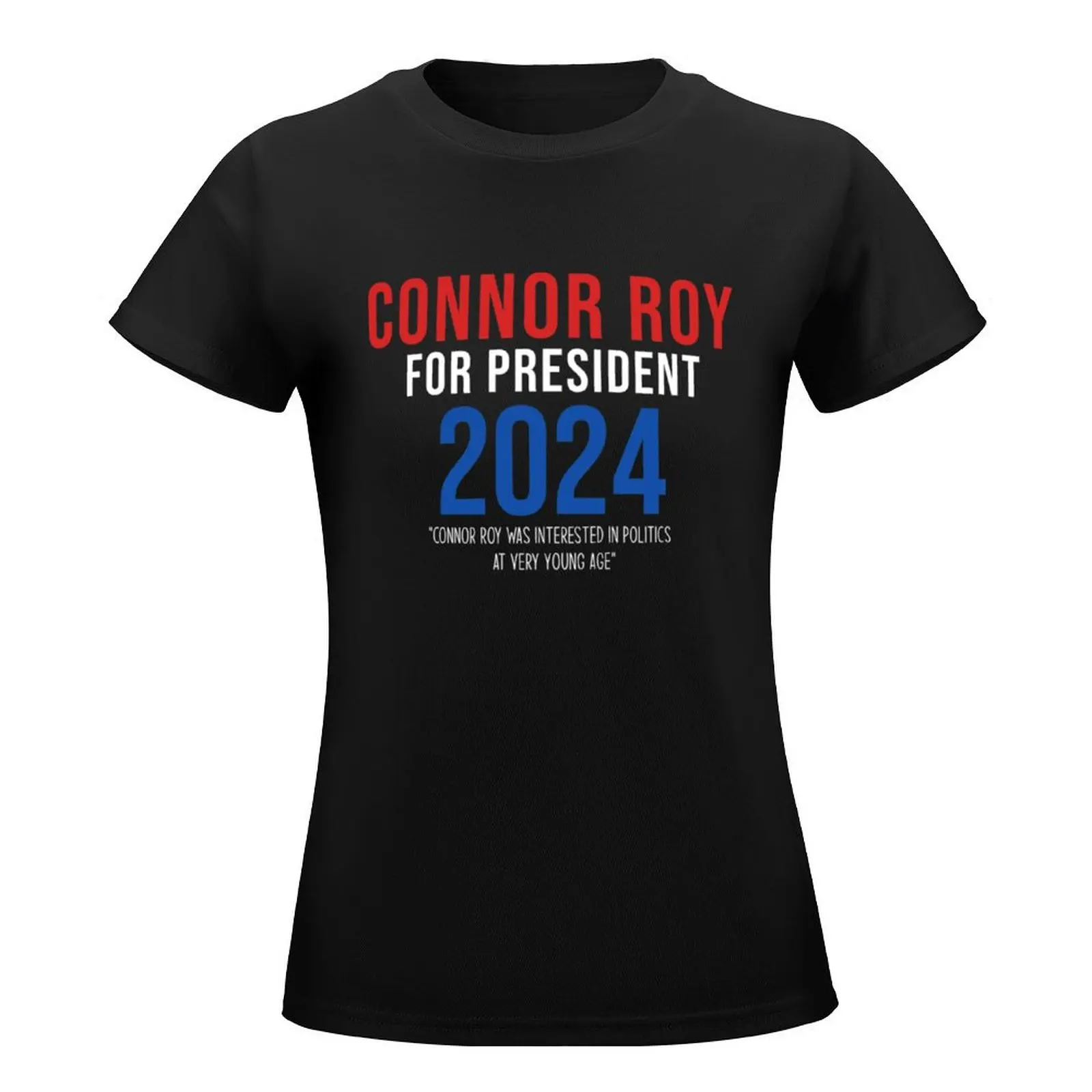 Camiseta de Connor Roy para presidente, ropa estética, camiseta de manga corta, camisetas de gato para mujer