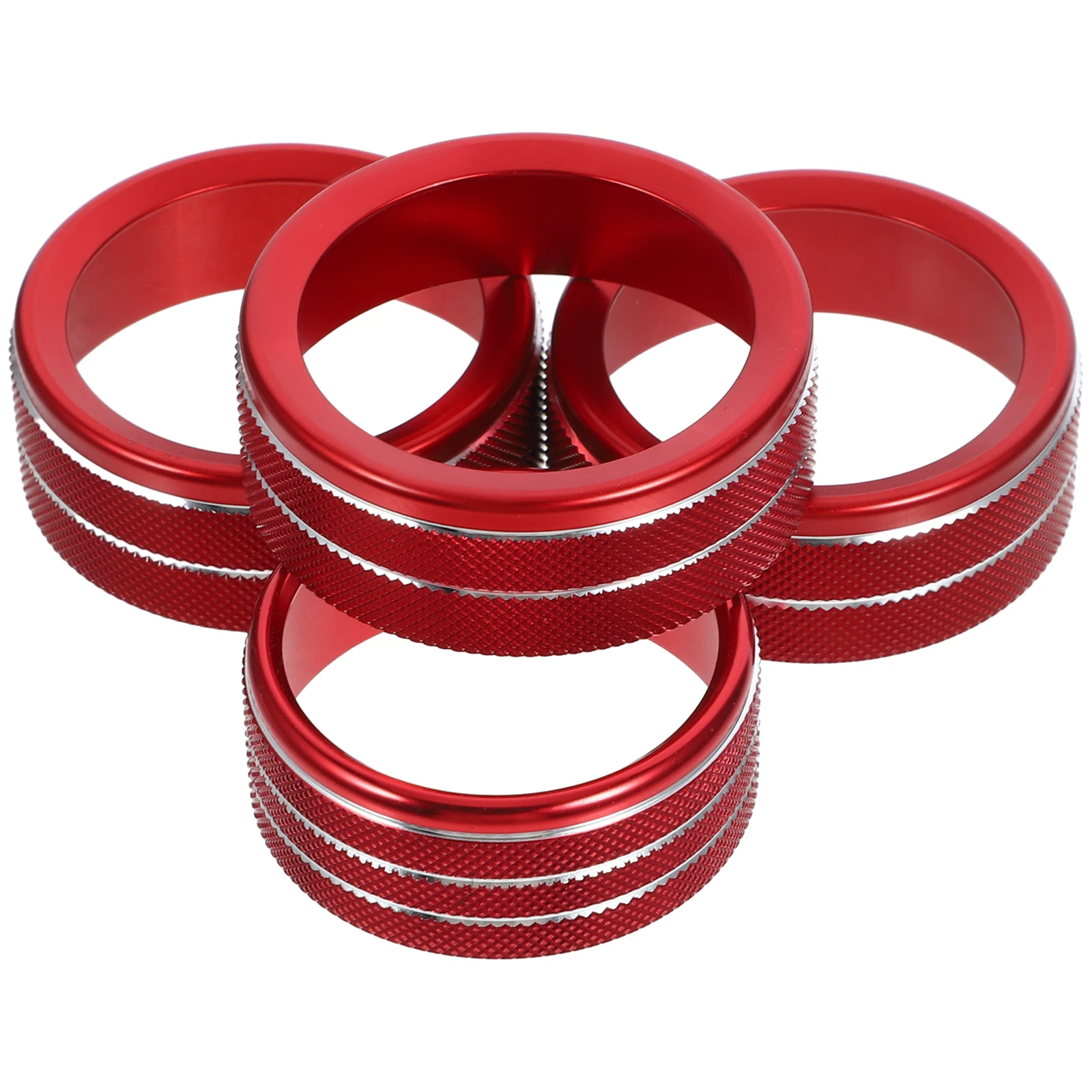 

4 Pcs Air Conditioner Switch Decoration Ring Control Knob Ac Cover Trim Conditioning Buttons Car Accessory Aluminum Alloy
