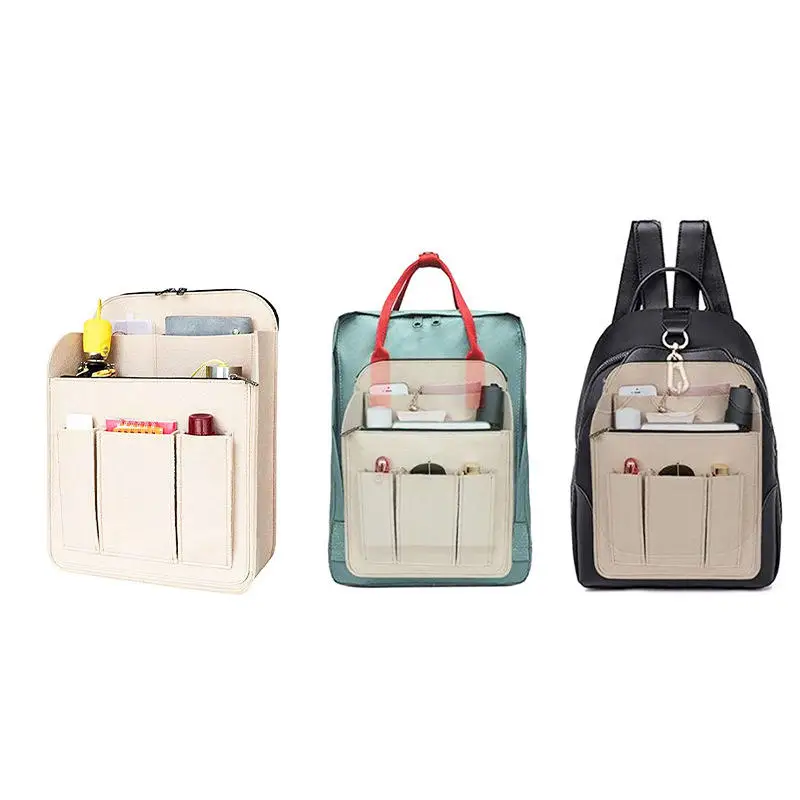 منظم حقيبة الظهر، منظم محمول لتخزين حقيبة الكتف لإدخال الملحقات الإلكترونية مع جيوب كثيرة