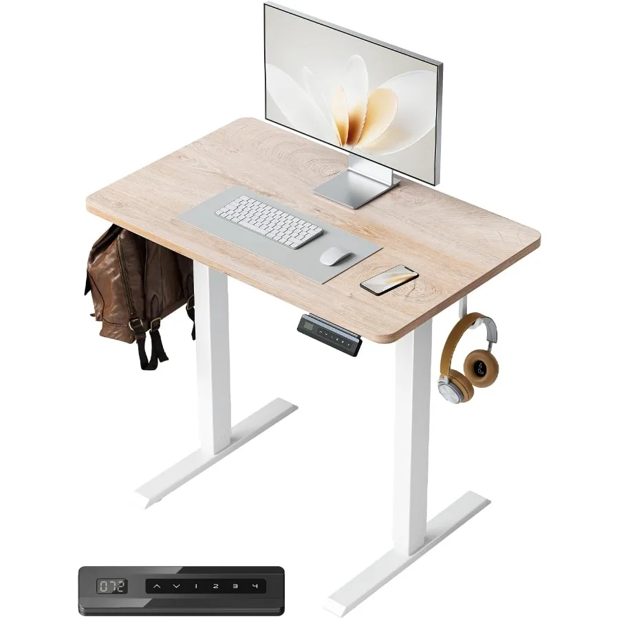 مكتب قائم بارتفاع قابل للتعديل من قطعة واحدة للاستخدام المكتبي المنزلي مقاس 32 × 20 بوصة مكتب كمبيوتر قائم كهربائي مع 4 إعدادات مسبقة للذاكرة #1