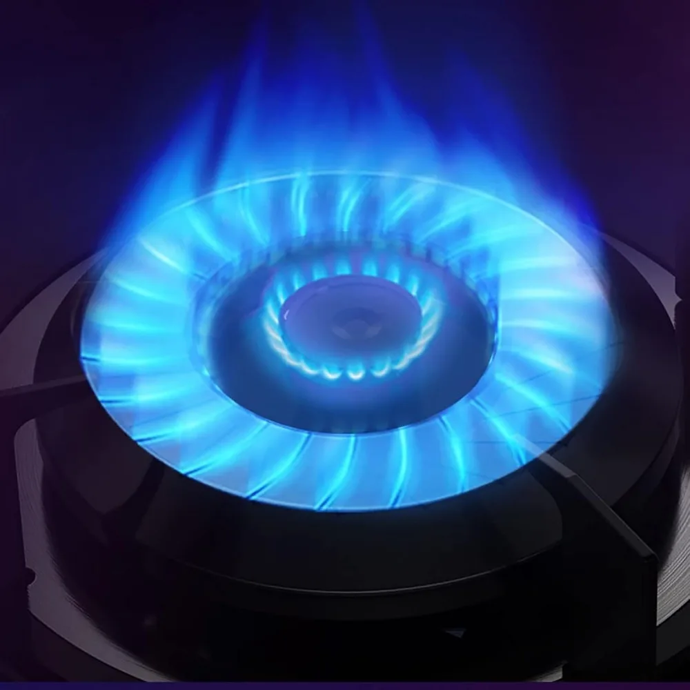 موقد غاز موقد غاز مدمج 4.5 كيلو وات موقد طباخ موقد غاز موقد زجاجي أسود لـ LPG/NG (Lpg)