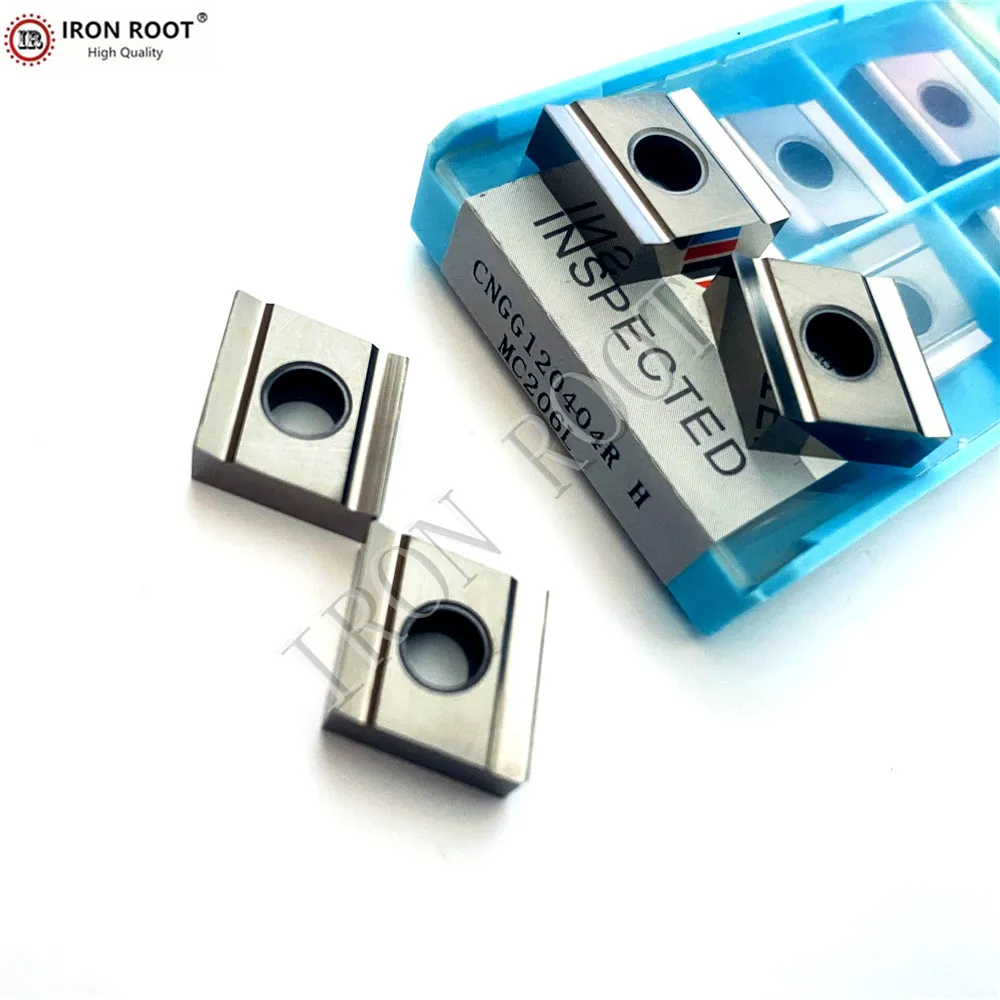 IRON ROOT Turning Insert 10P CNGG120404 ,CNGG120408,-R-H MC206 CNC Lathe Insert Cermet Insert for MCGNR/L Turning Tool Holder