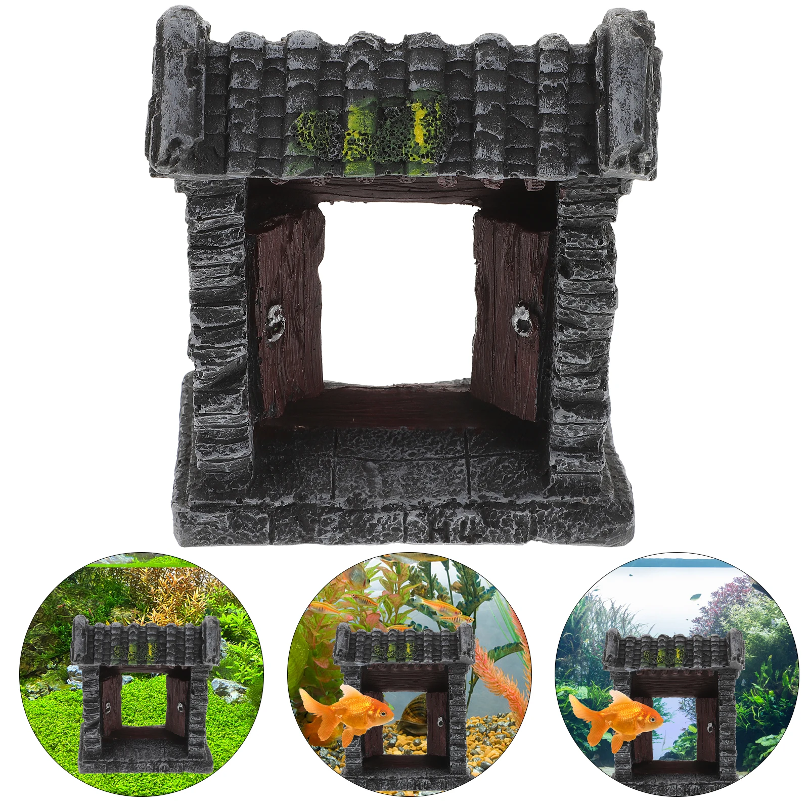 

Decorations Aquarium Resin Craft Ornament Aquarium Decoration Crafts Rocks Supplies Chinese Old Building Decoration Ornament