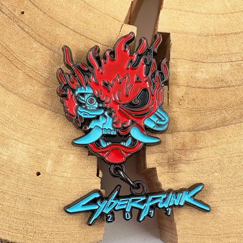 Punk 2077 Skull Head Dance Enamel Brooch Retro Adventure Battle Game Logo Lapel Pin Pendant Fans Gift Badge Accessories Collecti