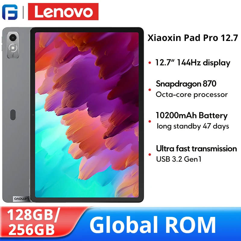 Lenovo Xiaoxin Pad Pro Global ROM 12.7 Inch 128GB 256GB 144Hz LCD Tablet Qualcomm Snapdragon 870 Octa Core 10200mAh Battary