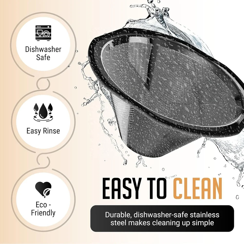 Reusable Stainless Steel Coffee Filter Compatible With For Kalita Wave 185 Drippers  Espresso Makers Spare Parts & Accessories