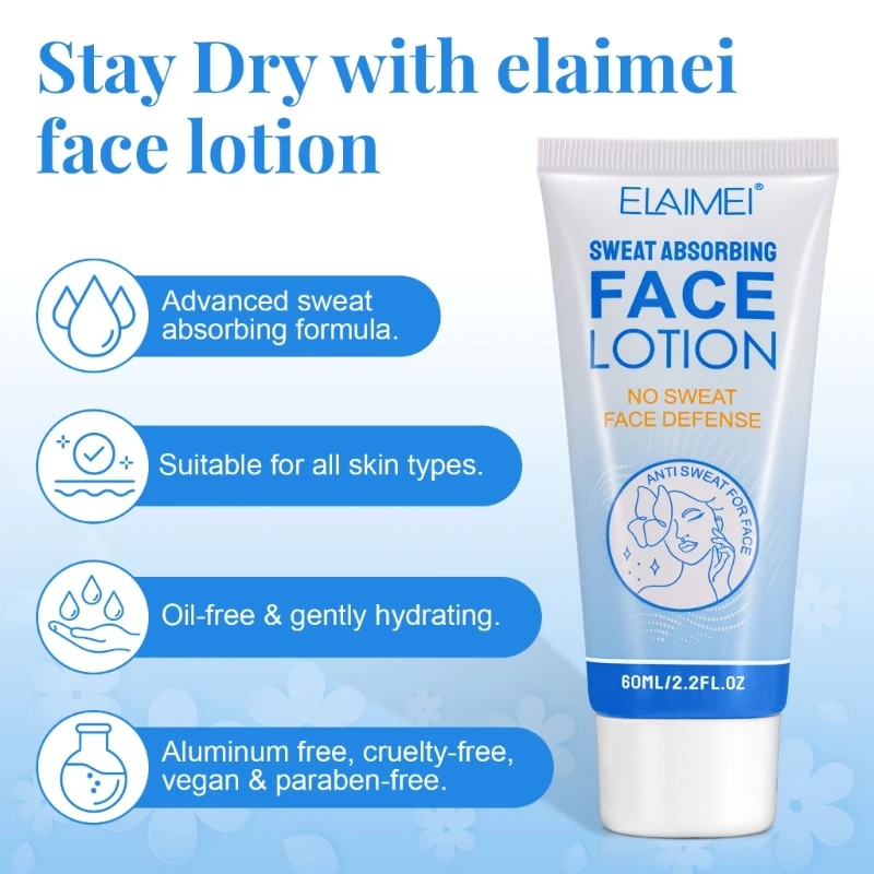 Sweat Absorbing Face Lotion Antiperspirant for Face Forehead Scalp Control Sweat