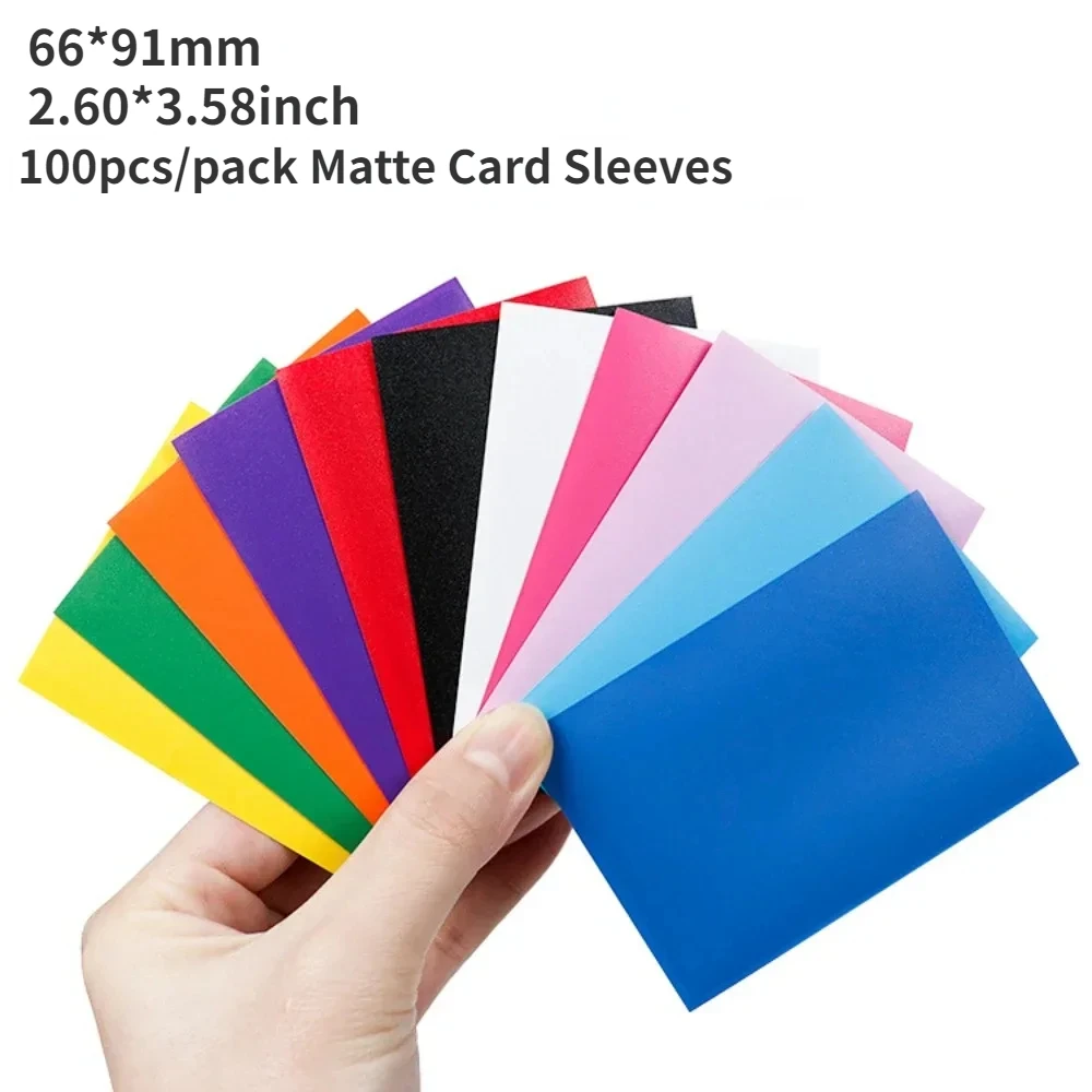 100PCS 66x91mm Matte Card Sleeves Standard Size TCG Trading Cards Protector for Tarot Shield Board Games Magical Cover PKM