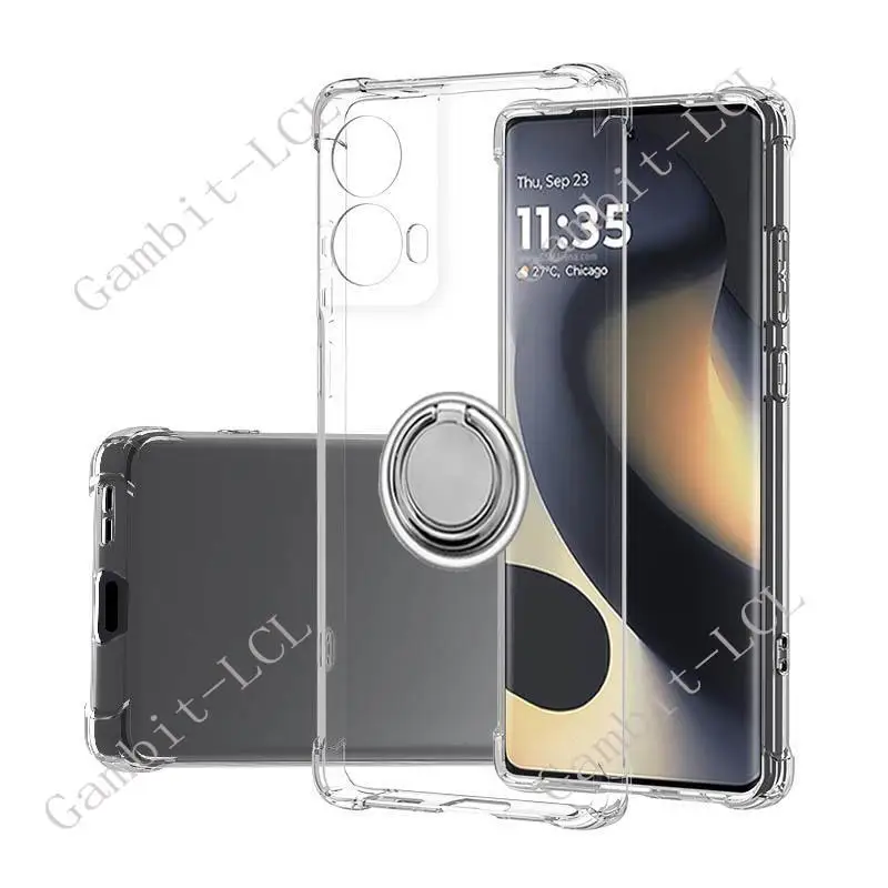 For Motorola Moto G85 S50 Neo XT2427-3 XT2427-4 Back Ring Holder Bracket Phone Case Soft Silicone TPU Original Shockproof