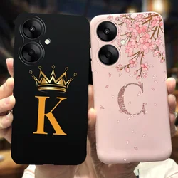 For Phone Case Xiaomi Redmi 13C 5G Cover Fashion Flower Crown Letters Soft TPU Couple Cases For Xiaomi Redmi 13R Redmi13R Bumper