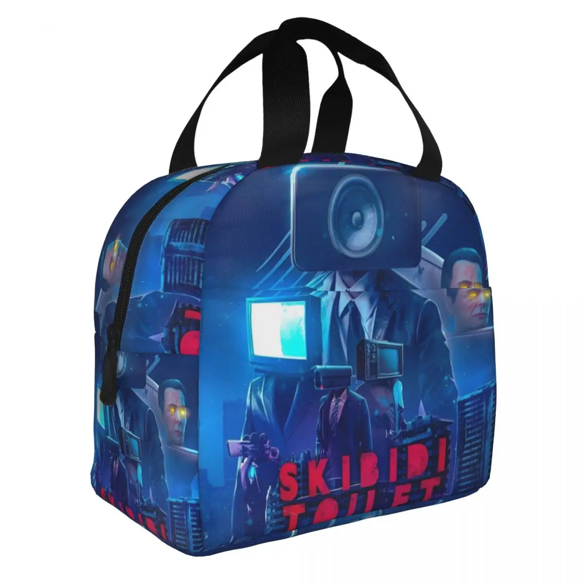 Skibidi Toilette isoliert Lunch pakete Kühltasche Lunch Container Anime Cartoon Kameramann Titan tragbare Lunchbox Tote Food Bag