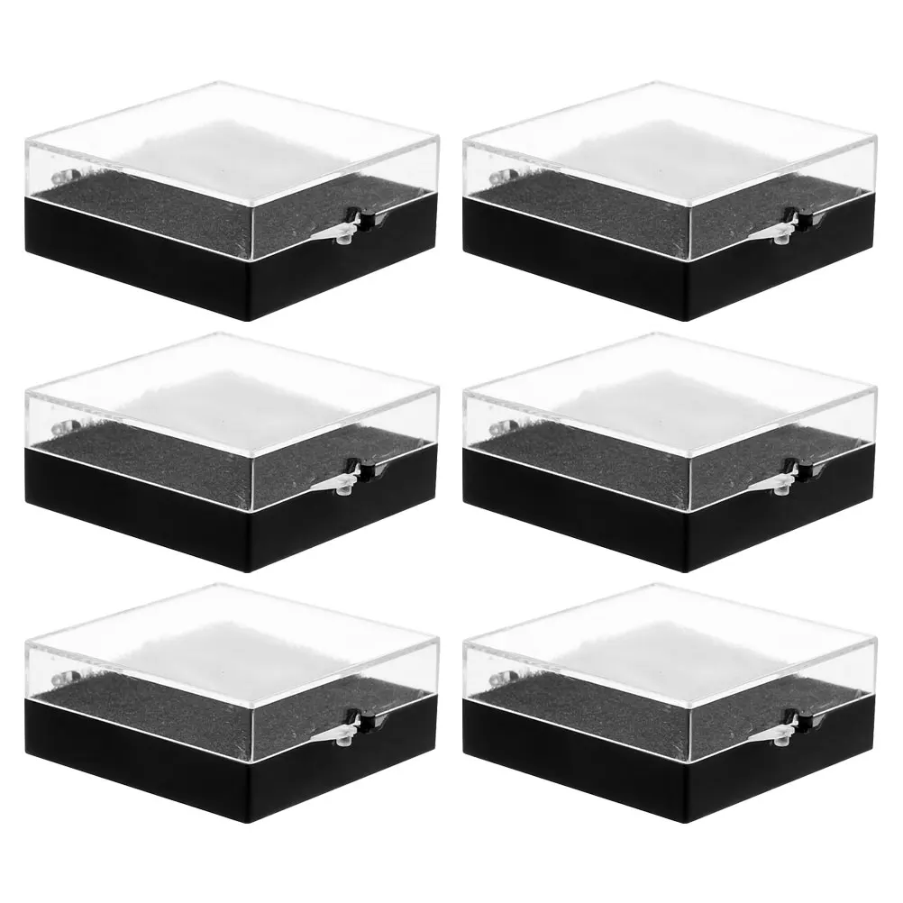 

6pcs Display Box Badge Storage Case For Lapel Pins Badges Earrings Bracelets Jewelry Organizer Gift Box Clear Lid Reusable