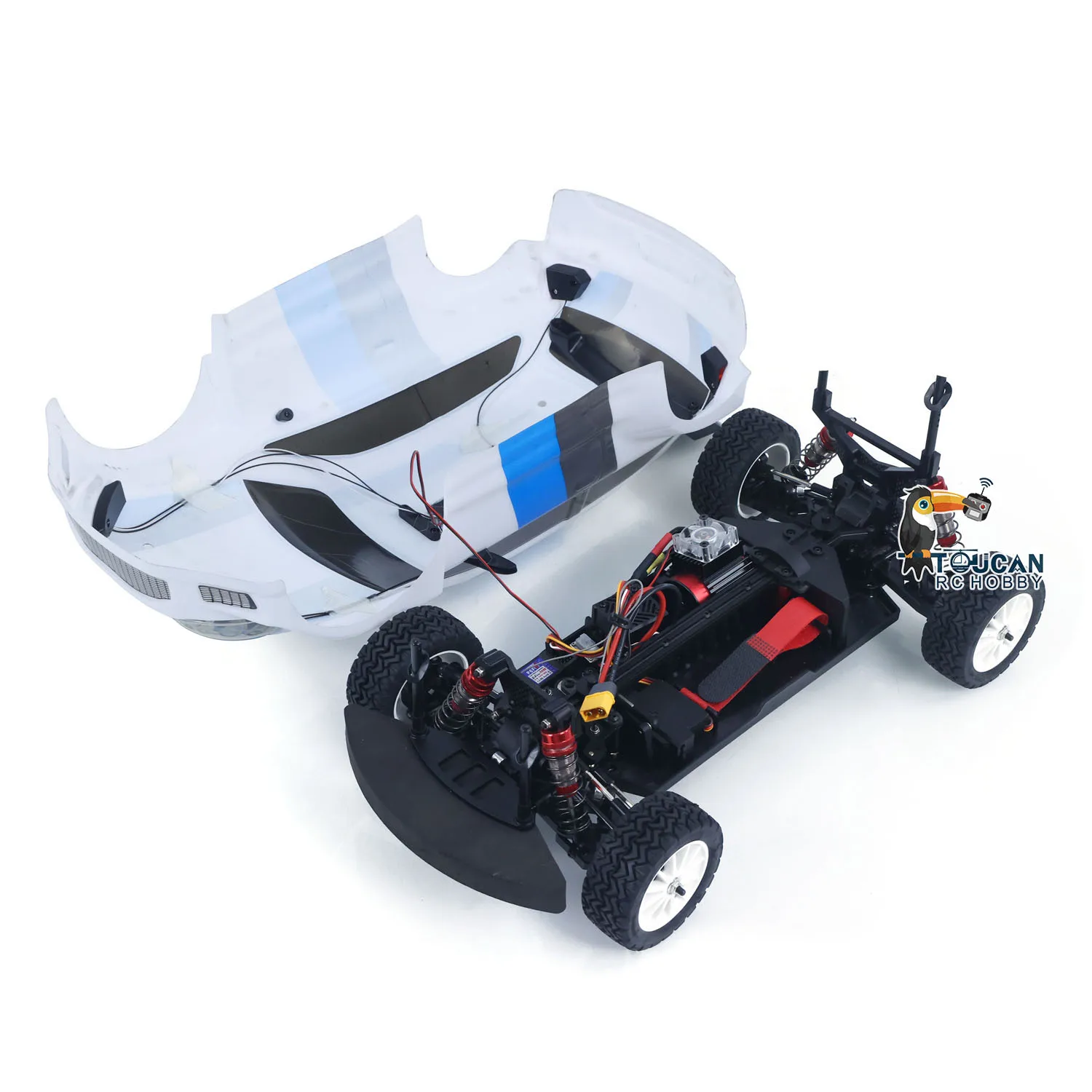 70KM/H 1004 1/10 4*4 سيارة رالي تعمل بالتحكم عن بعد RC بدون فرش سيارة سباق كهربائية Hobbywing 60A ESC 3 تروس معدنية تفاضلية