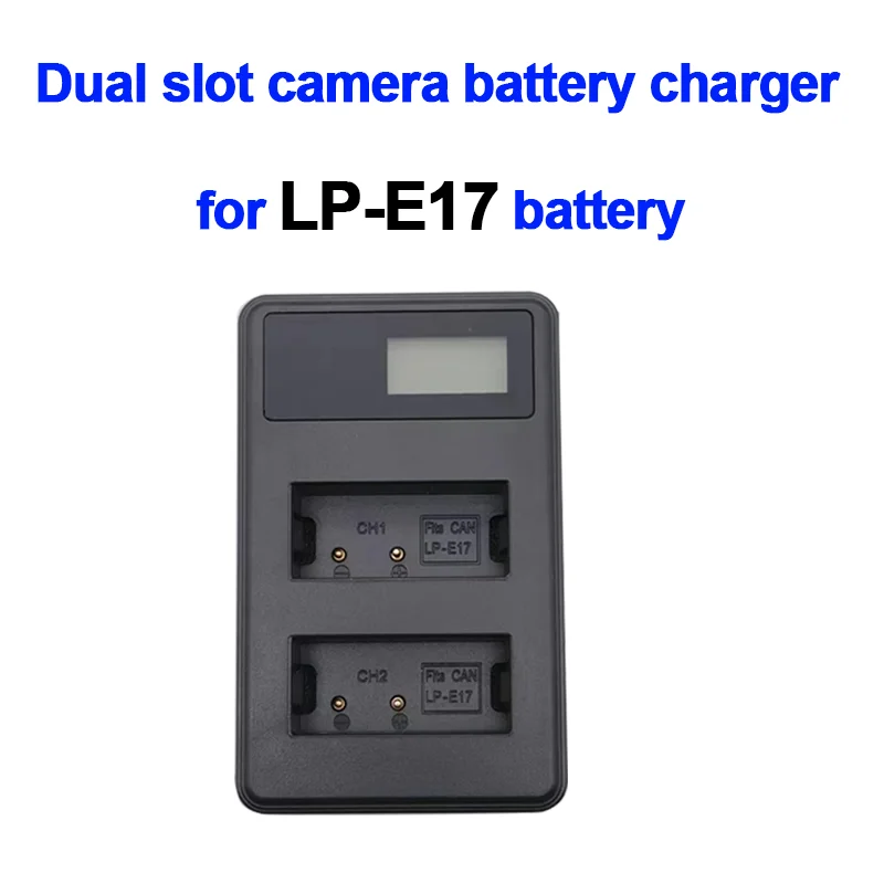LP-E17 Dual LCD Camera Battery Charger Type-C USB Charger For Canon EOS R50 R8 RP R10 M6 Mark II 77D 800D 850D T7i T8i
