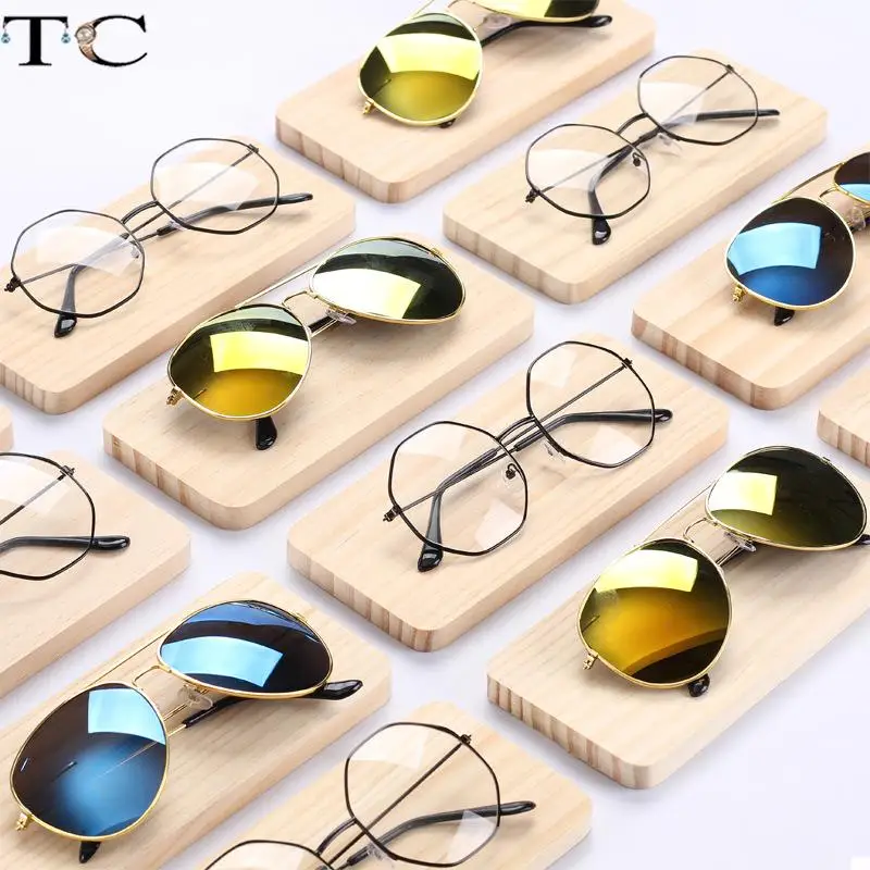 Sun Glasses Eyeglasses Wood Display Holder Accessories Display Show Stand Rack Natural Material