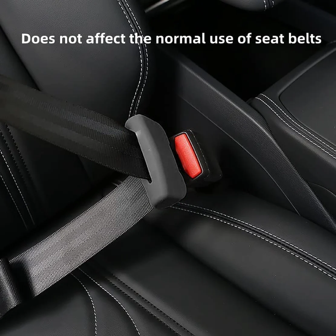 For Tesla Model 3/Y Seat Belt Buckle Protective Cover Silicone Collision Avoidance Black Safety Belt Clip Protector 5PCSJAS