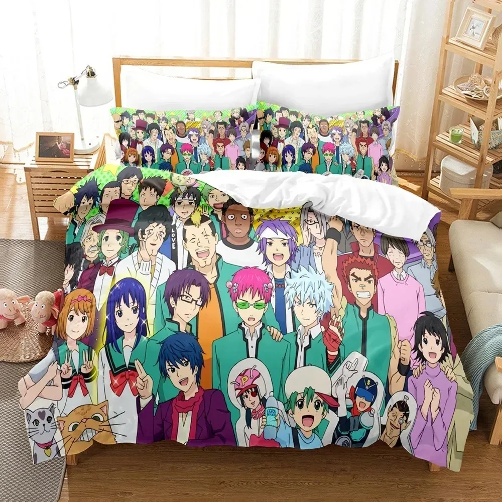 

Anime The Disastrous Life Of Saiki K Bedding Set Boys Girls Twin Queen Size Duvet Cover Pillowcase Bed Boys Adult Fashion Home