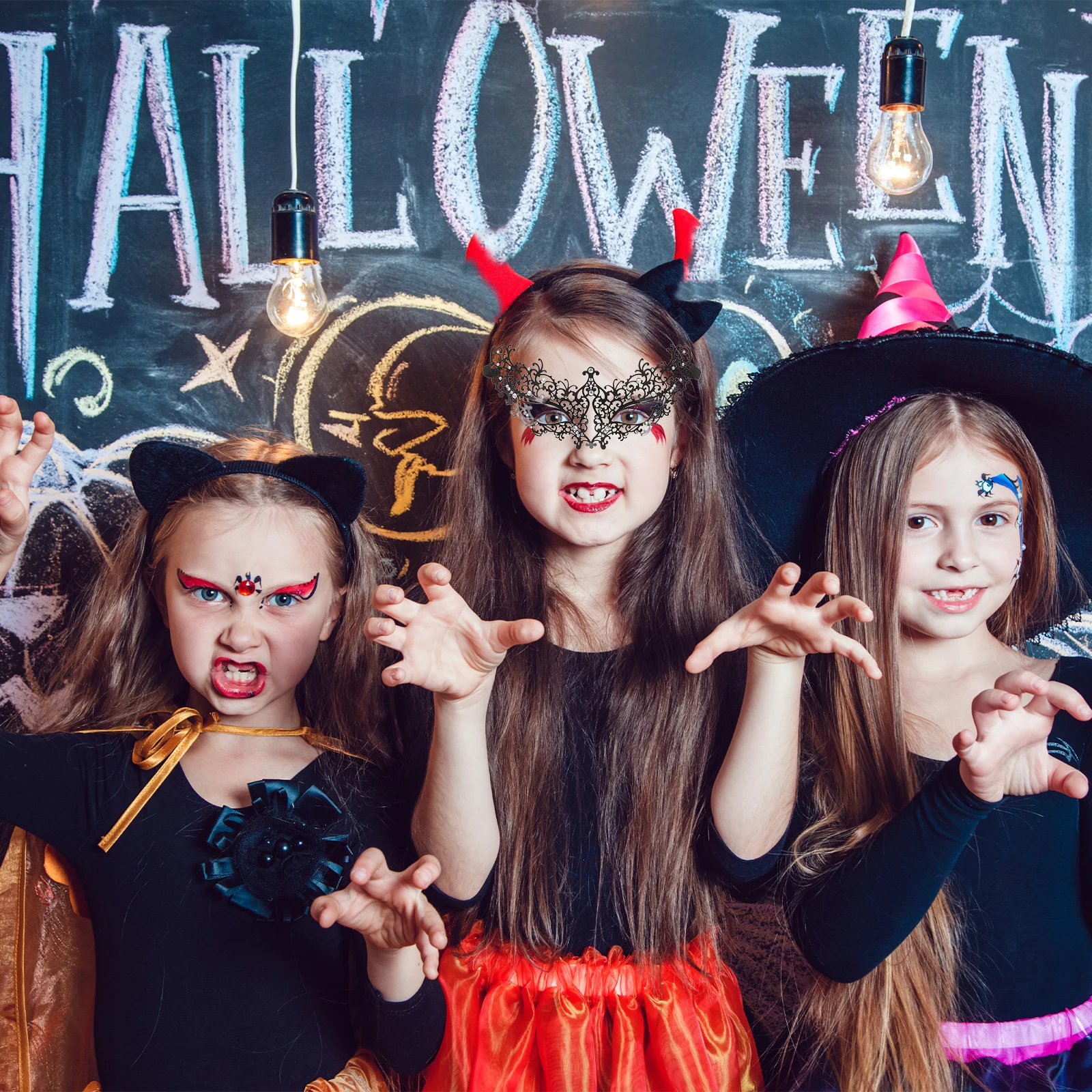 スタイリッシュな鉄ハロウィンパーティーコスプレ用ハーフフェイス装飾メタルマスクコスチュームアクセサリーマスカレードマスク鉄素材安全