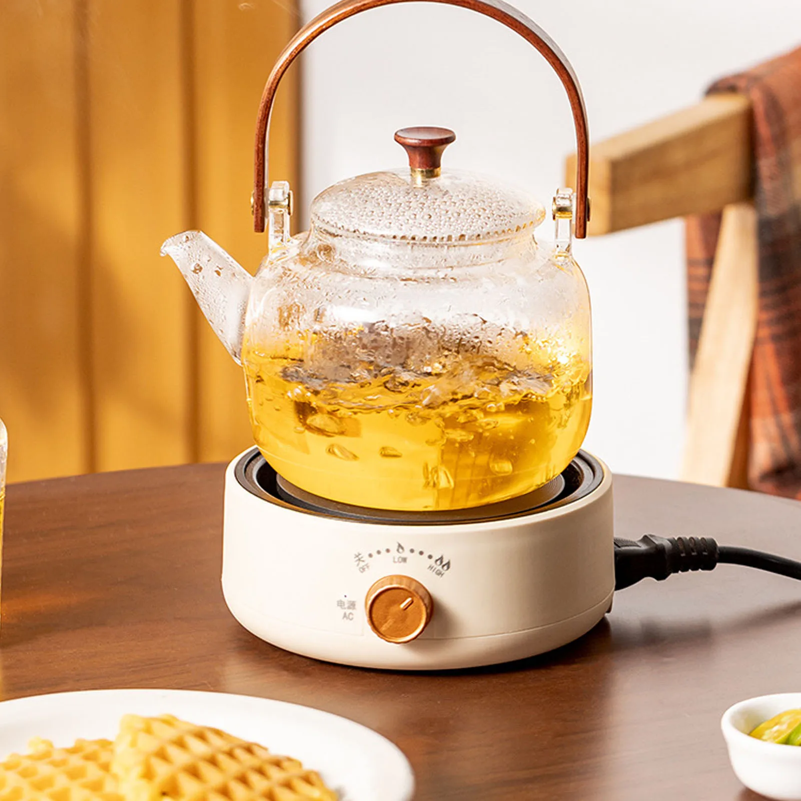 Электрическая чайная плита, многофункциональная мини-анти сухого горения, быстрый нагрев, электрическая плита для офиса и дома, вилка CN 220 В