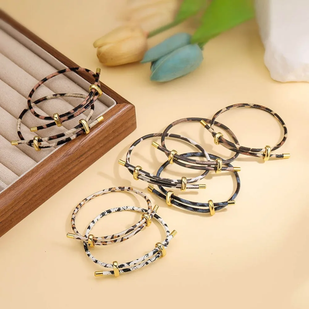 Fashion Hip-hop Multiple Colors Snake Pattern Leopard Prints Woven Bracelets for Women Personalized DIY Beaded Bracelet Jewelry