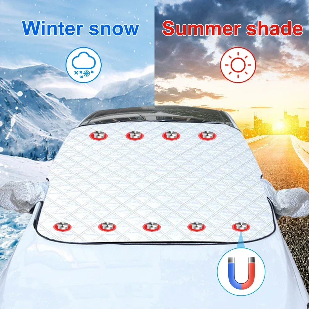 Car Windshield Snow Shield for Winter Car Cover Front Window Anti Ice Frost Outdoor Protection Snow Cover with Magnet