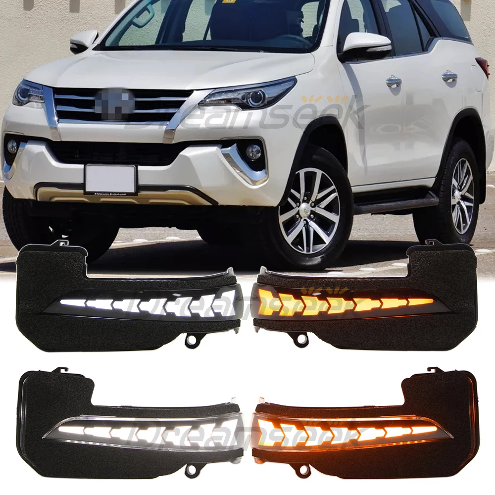 LED Rearview Side Mirror Light for Toyota Fortuner 2015+ Hilux Revo Rocco 2017+ Turn Signal Lamp Indicator Blinker Smoke / Clear